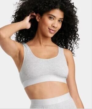 NWT Auden Unlined Scoop Neck Bralette Heather Grey Basic size XL